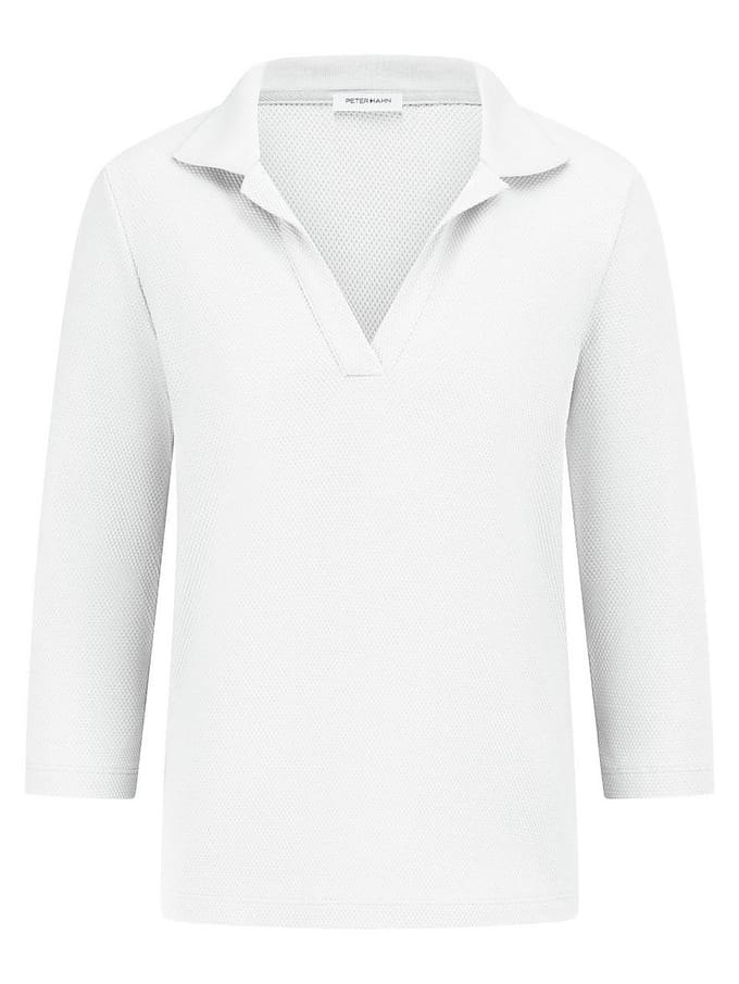 Poloshirt 3/4-mouwen Van Peter Hahn wit