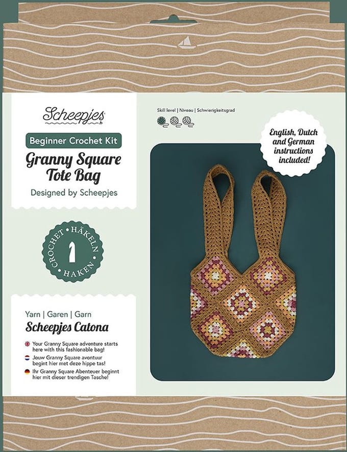 Scheepjes - Beginner haakkit Granny square tas goud