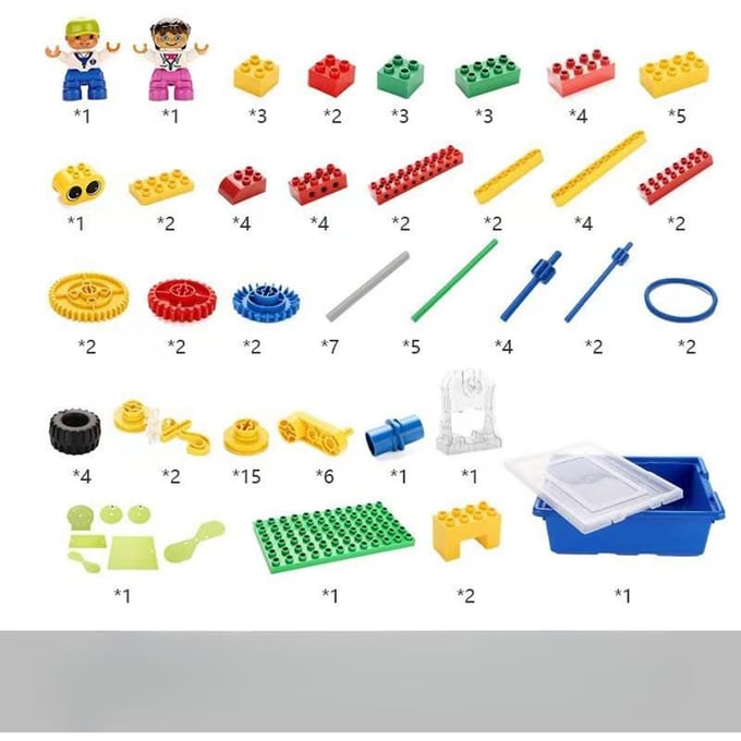 Engrenages Mécaniques Électriques Science et Éducation Blocs de Construction Électriques Grande Particule Télécommande Programmation Jouets Éducatifs d'Assemblage pour Enfants 34.5*14*28cm