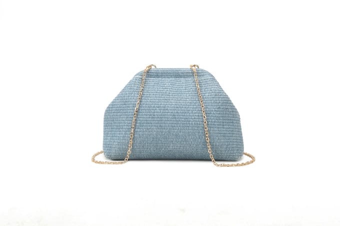 Giuliano kunststof raffia schoudertas Becky - Dames - Blauw