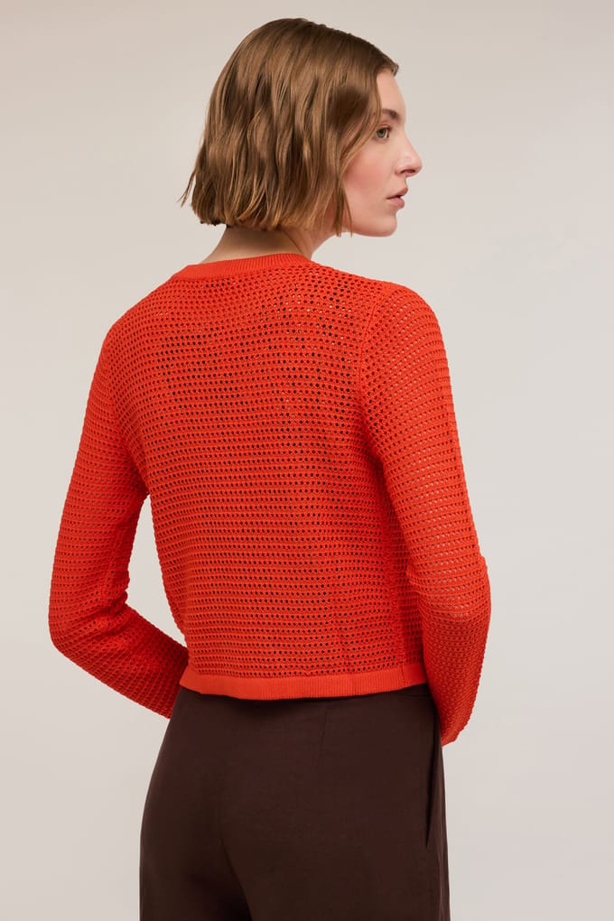 Motivi Openwork Knitted Cardigan Red Taglia: S | Giacche corte Outlet | Donna | Rosso