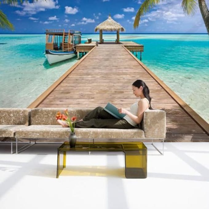 Fotobehang Beach Resort - Meerkleurig - 2,70m X 368cm