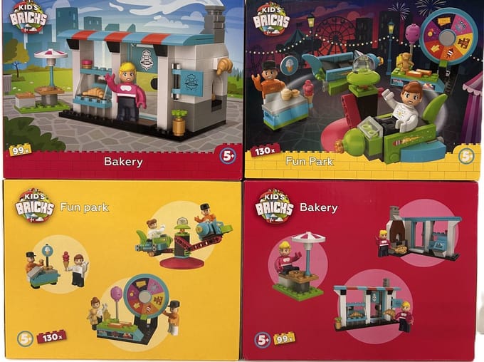 4 Doos Kid's Bricks - 2 x Fun Park en 2 x Bakery