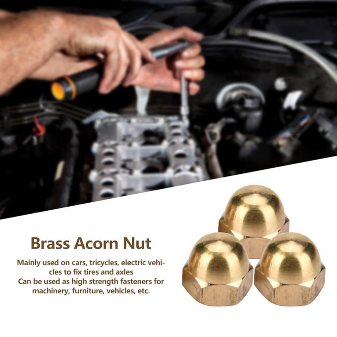 Kit d'écrous borgnes en laiton, ensemble d'écrous hexagonaux à tête bombée, fixations pour véhicules (M8, 10 pièces)