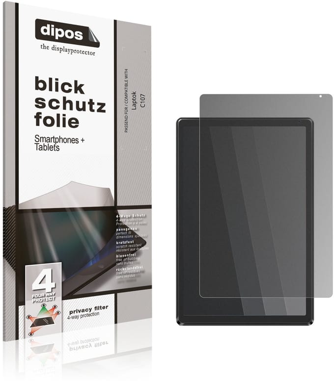 dipos – Matte Privacy Screenprotector geschikt voor Laptok C107 | Anti-Spy Beschermfolie