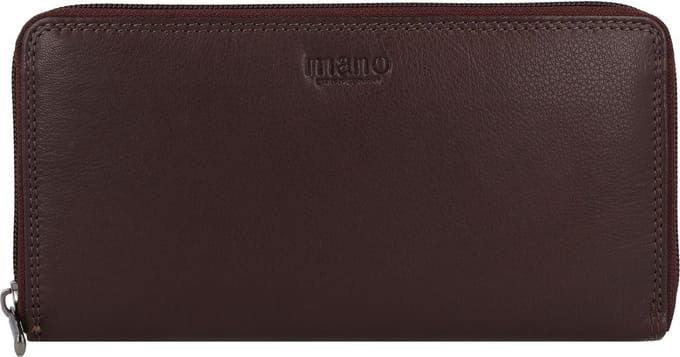 mano Donna Giulia Portemonnee Leer 20 cm - Dames - Horizontaal - dunkelbraun