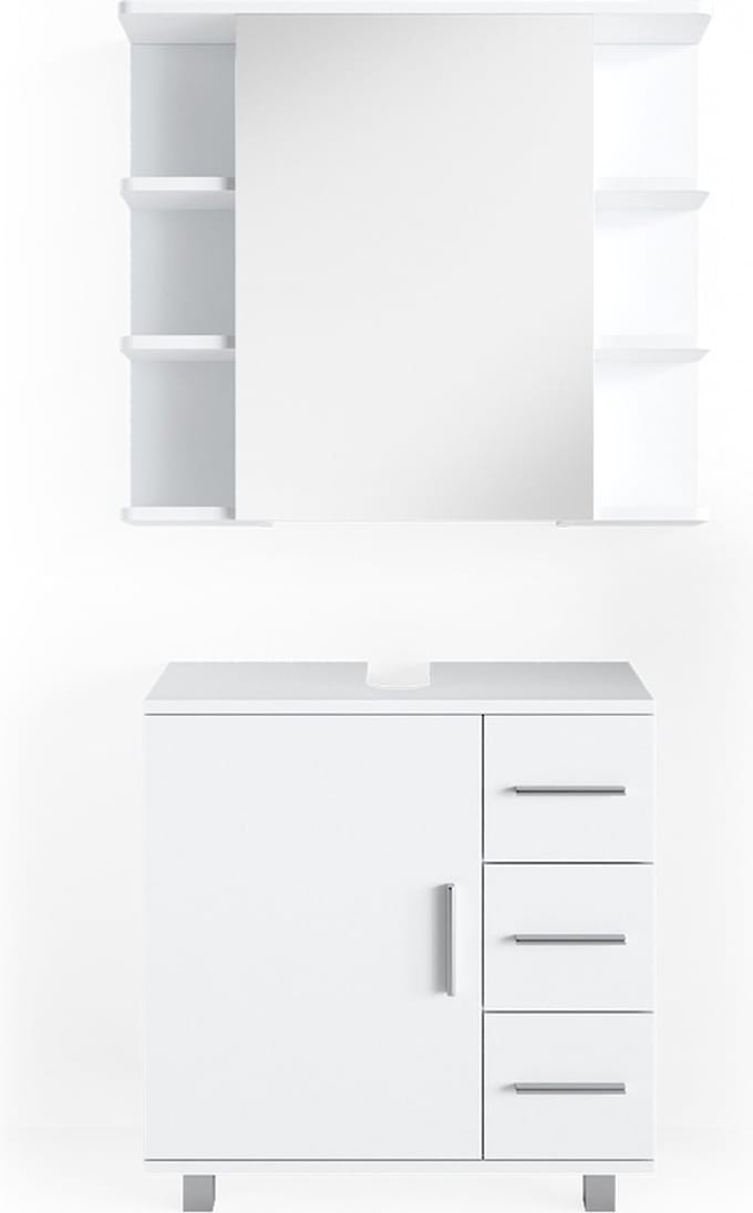 Vicco Badkamermeubel set Ilias, Wit, 2-delig