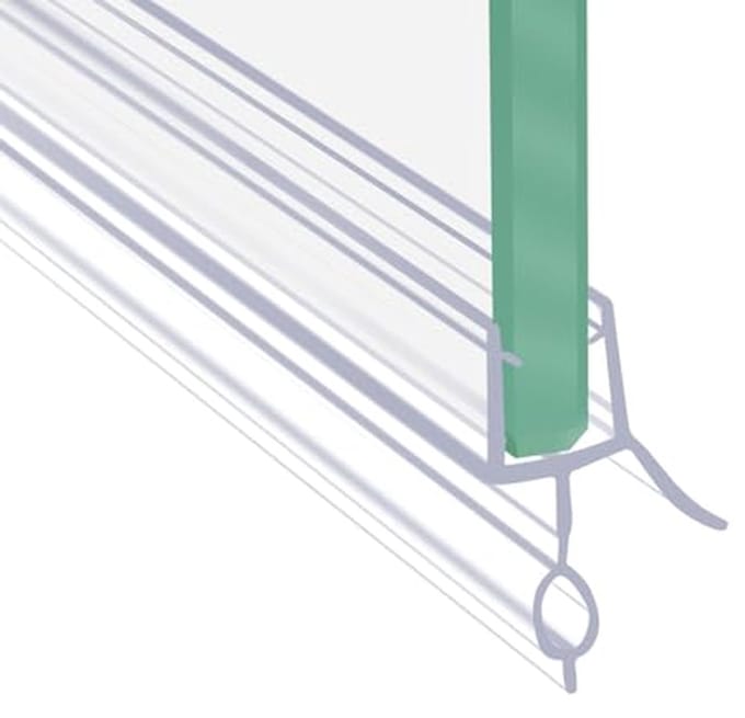 Frameloze douchedeur bodemafdichting voor 1/4 inch glas - 86 cm lang - Vinyl - Transparant