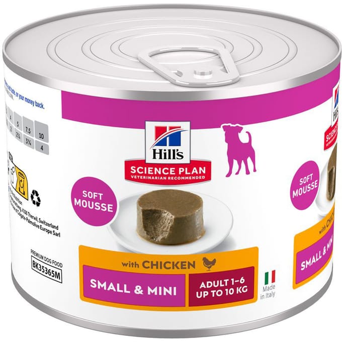 12 x 200 g Hill's Science Plan Adult Small & Mini Mousse kip hondenvoer nat