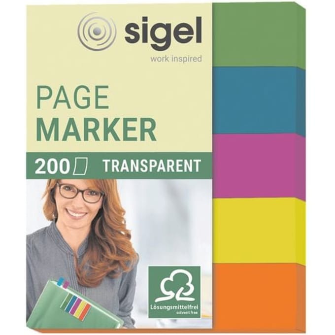 Sigel indexeringsstrookjes 12x50mm 5 kleuren folie index tabs