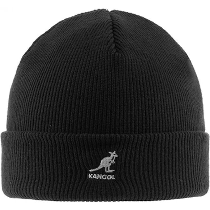 Kangol 2978bc Zwarte Omgeslagen Acryl Beanie om over het hoofd te trekken 2978BC BLACK black
