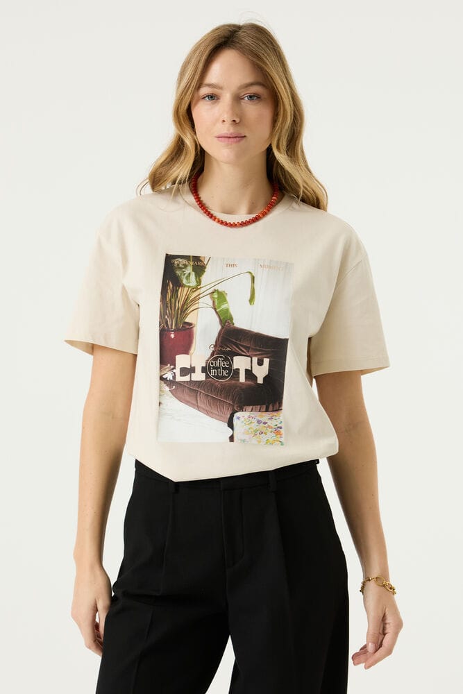 Dames-T-shirt met opdruk Garcia Relaxed Fit