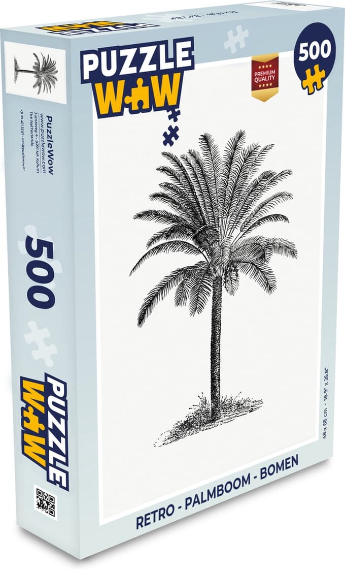 Puzzel Retro - Palmboom - Bomen - Legpuzzel - Puzzel 500 stukjes