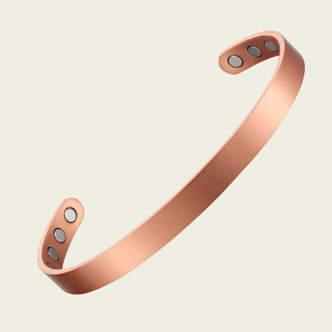 Koperen gezondheids-klemarmband met 8 magneten – 18 cm