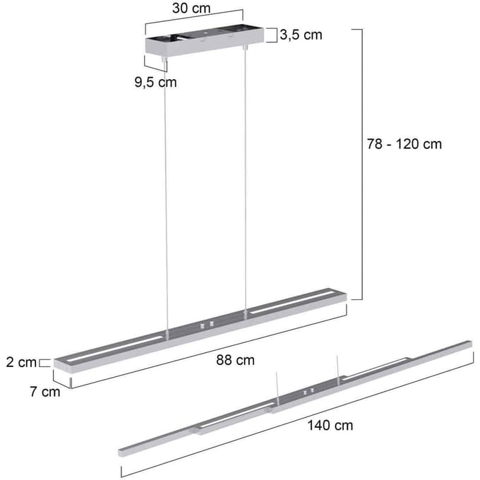 Steinhauer Zelena Motion hanglamp, staalkleurig, CCT, metaal