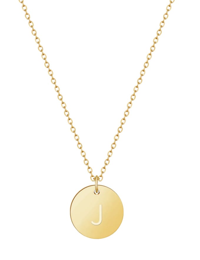 good.designs Ketting 18 K verguld met lettermunt J