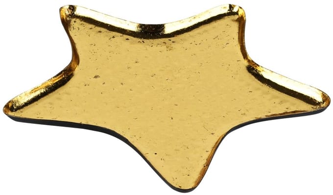 Dekoratief | Schaaltje ster, goud, metaal, 25x25x2cm | A258196