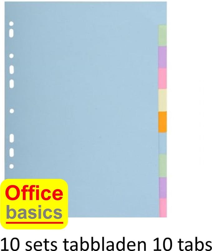 10 x Office Basics Tabbladen - 10 tabs - karton - beschrijfbaar