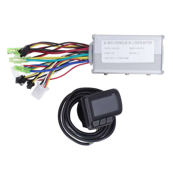 Kit de contrôleur de moteur sans balais 15 A 36 V 48 V avec écran LCD EN06 et interface USB pour vélo électrique white