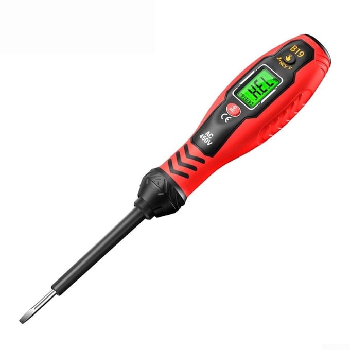 Digitale Spanningsmeter Pen - Spanningstester Voltage Meter - Elektrische Tests Uitvoeren - Contactloze Detectie LCD - 11V 450V - Rood