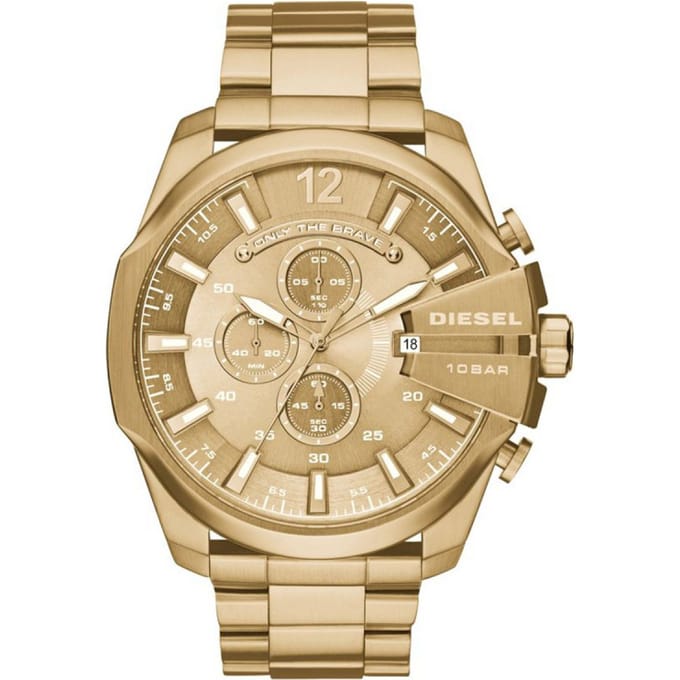 Diesel Mega Chief DZ4360 Herenhorloge 51 mm - Goudkleurig