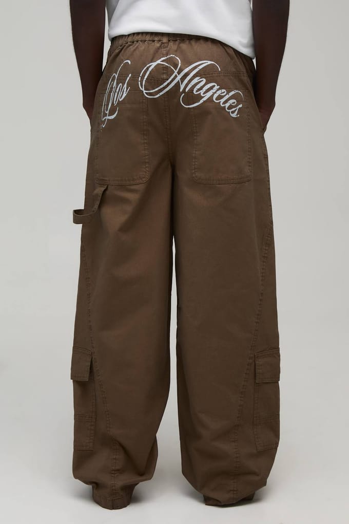 Baggy Fit Cargo Broek Met LA Gusset | Tobacco | Size 34