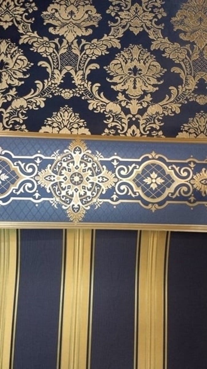 Behangrand blauw goud 29-610