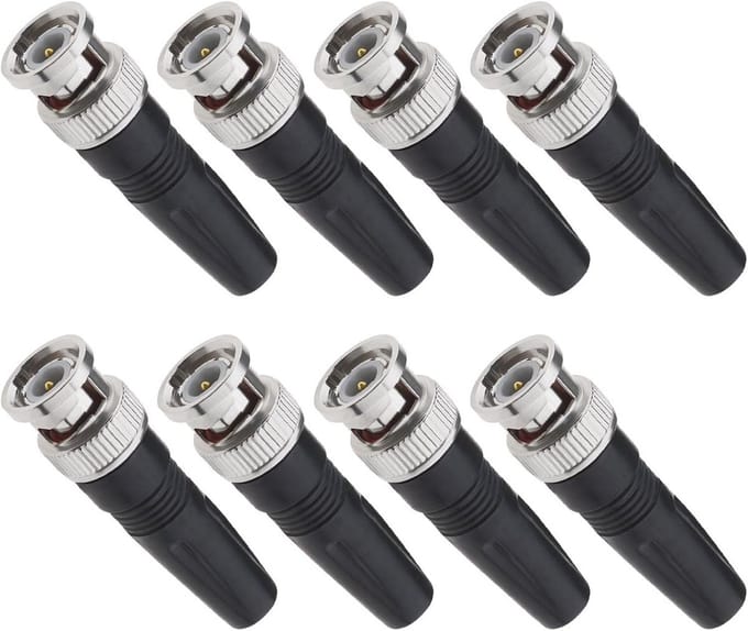8 Stuks BNC Mannelijke Connectoren voor CCTV en Beveiligingssystemen