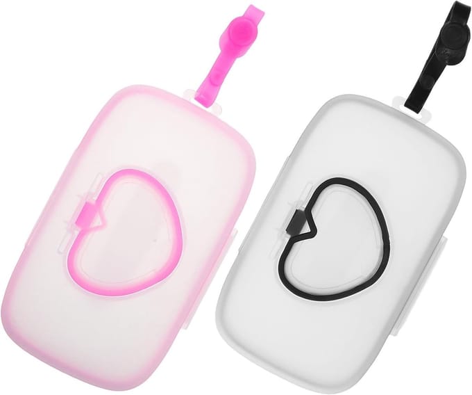 Babydoekjeshouder Set - Navulbare Dispenser - Onderweg Schoonmaken - Hartvormig Ontwerp - 2 Stuks - Multi