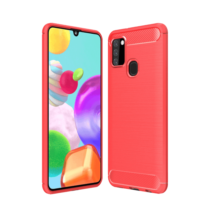 Mocaa Samsung Galaxy A21s Hoesje Schokbestendig Slank Rood