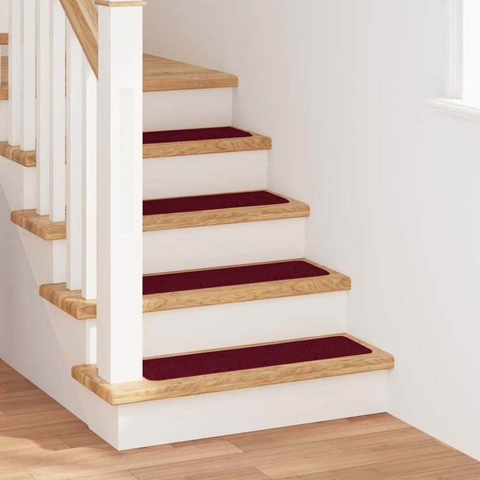 vidaXL - Antislip - Trapmatten - 15 - st - 75 - x - 20 - cm - Bordeauxrood - PP