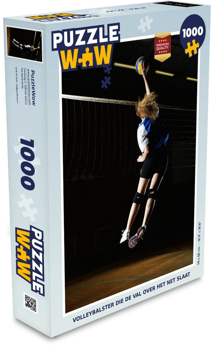 Puzzel Volleybalster die de val over het net slaat - Legpuzzel - Puzzel 1000 stukjes volwassenen