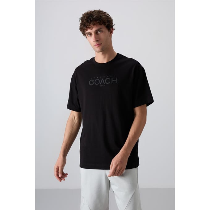 Oversized Logo Patch Crew Neck T-shirt
