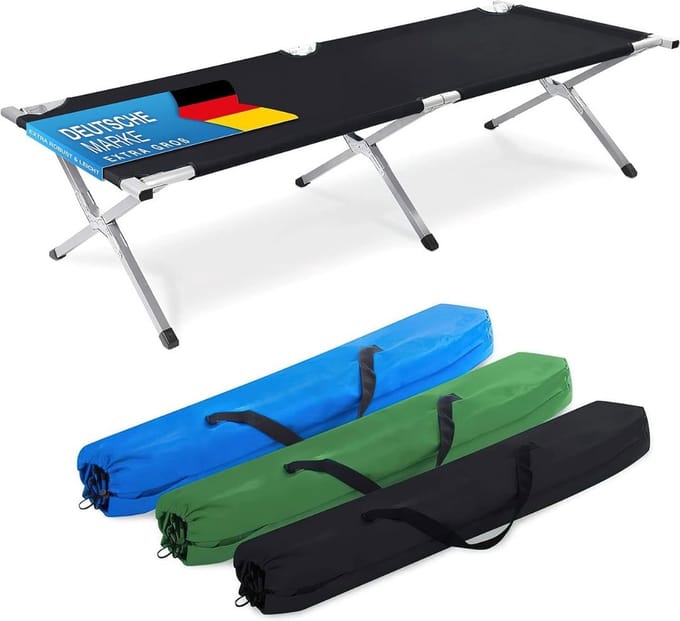 DD Veldbed - Kampeerbed Inklapbaar - Veldbedden 1 Persoon - 195 x 65 x 45cm - Inclusief Opbergtas