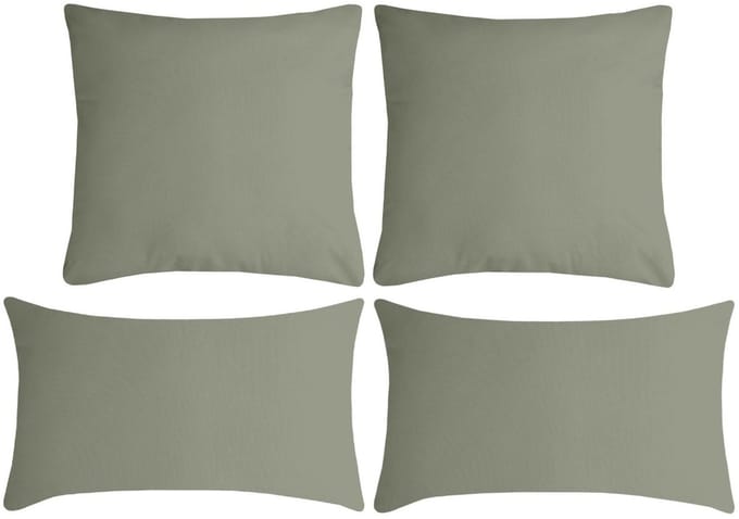 Stof Textile sierkussen Nelson - set 4x - groen - 2 formaten - bank kussens - polyester