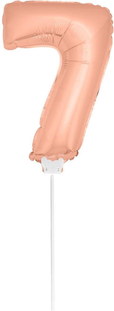 Folat - Folieballon cijfer 7 Rose Gold- 36 cm