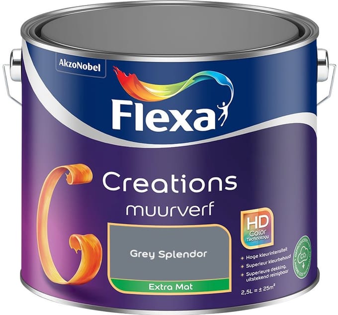 Flexa - Creations Muurverf Extra Mat - Grey Splendor - Mengverf - 2,5 L