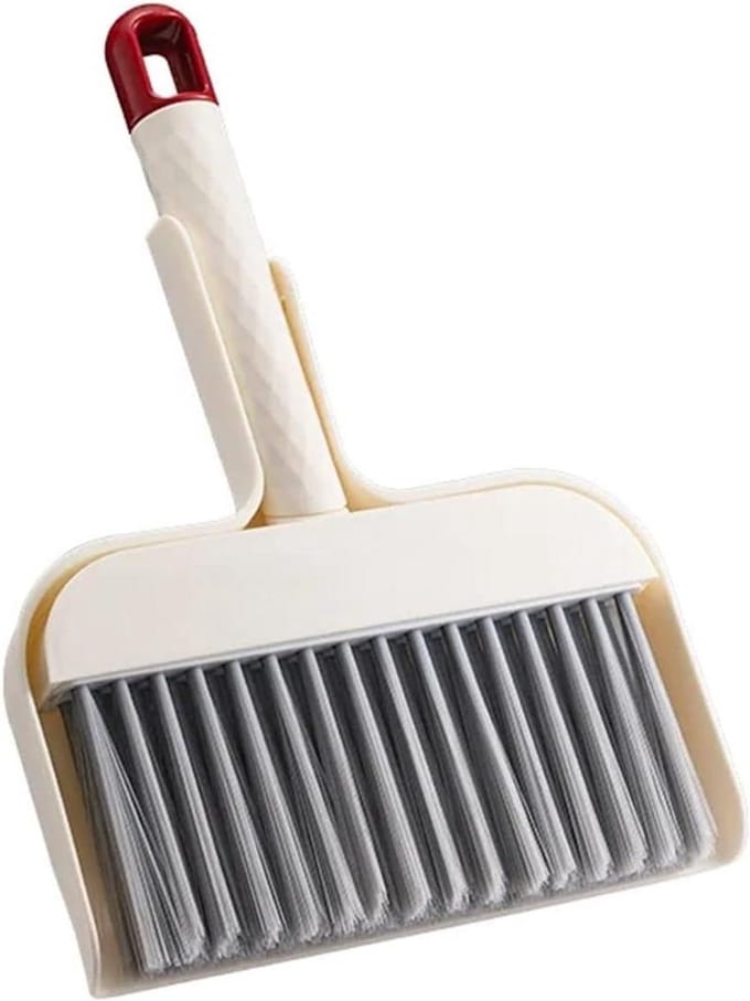Stofblik Bureau - Mini Stoffer Blik - Bureau Schoonmaken - Compact Ontwerp - 1 x 1 x 1 cm - Wit