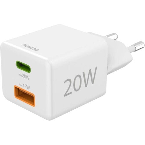Hama USB-oplader 20.00 W 1x USB-C, 1x USB-A USB PD, QC 3.0 Wit Binnen Snellader, USB Power Delivery (USB-PD)
