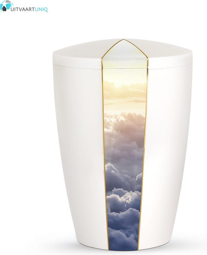 Urn wit parlemoer wolken - bio