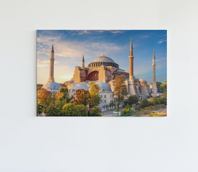 Canvas Schilderij - Moskee - Ayasofya - Hagia Sophia - 120x80x2 cm