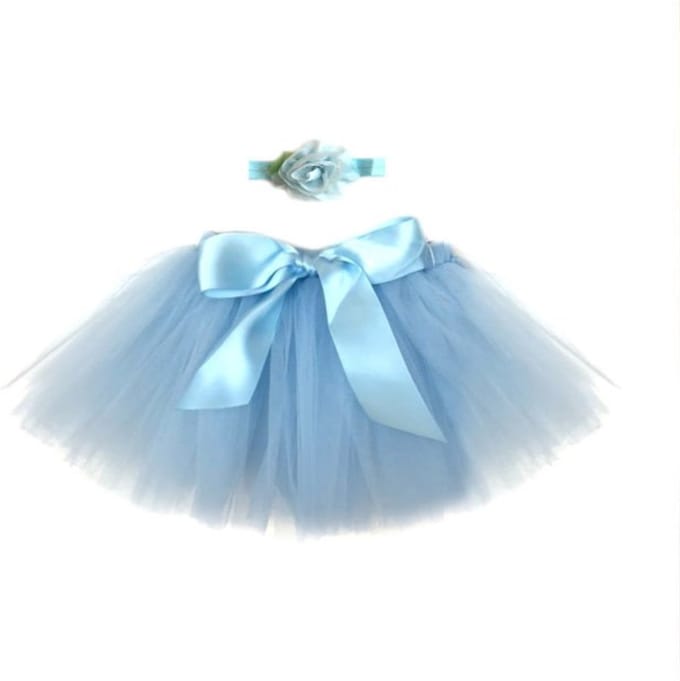 Tutu set - lichtblauw baby - 6-12maanden