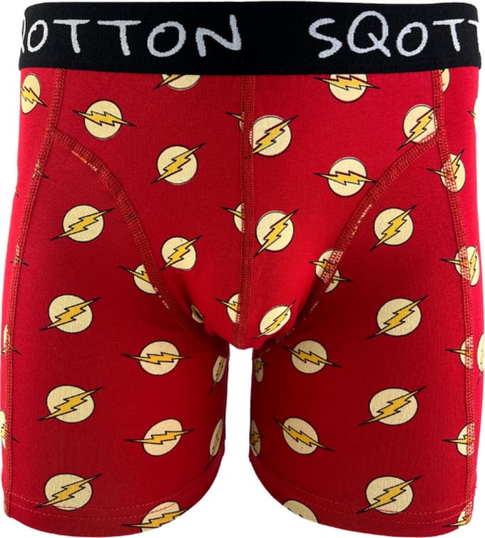 Boxershort - SQOTTON® - Bliksem - Rood - Maat L