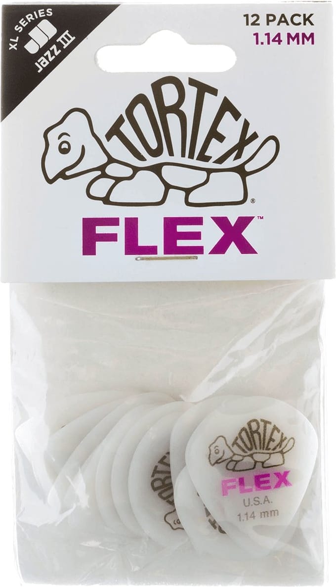 Jim Dunlop Tortex Flex - Plectrums - Jazz III XL - 1,14 mm - Player's Pack