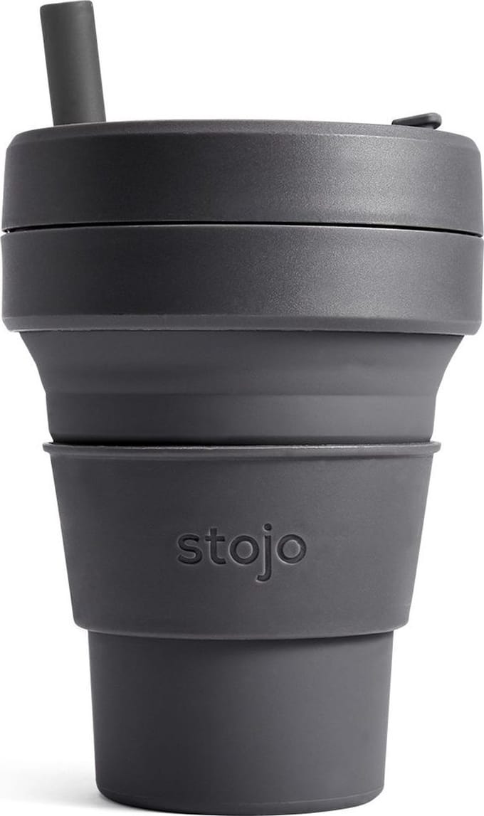 Stojo - Biggie Cup - Koffie / Theebeker - 470 ml - Herbruikbaar - Opvouwbaar - Carbon