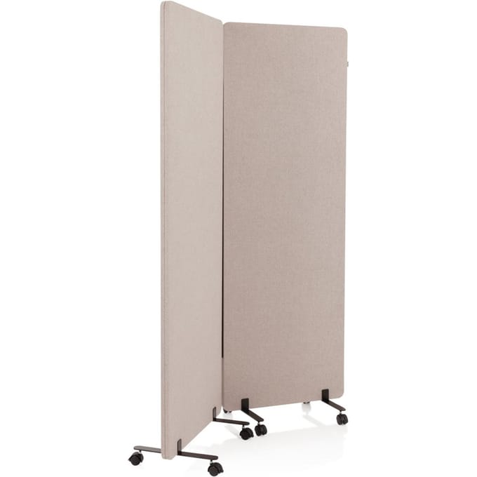 Mobiel akoestisch scheidingswand systeem FLEXMIUT Set van 2 taupe hjh OFFICE