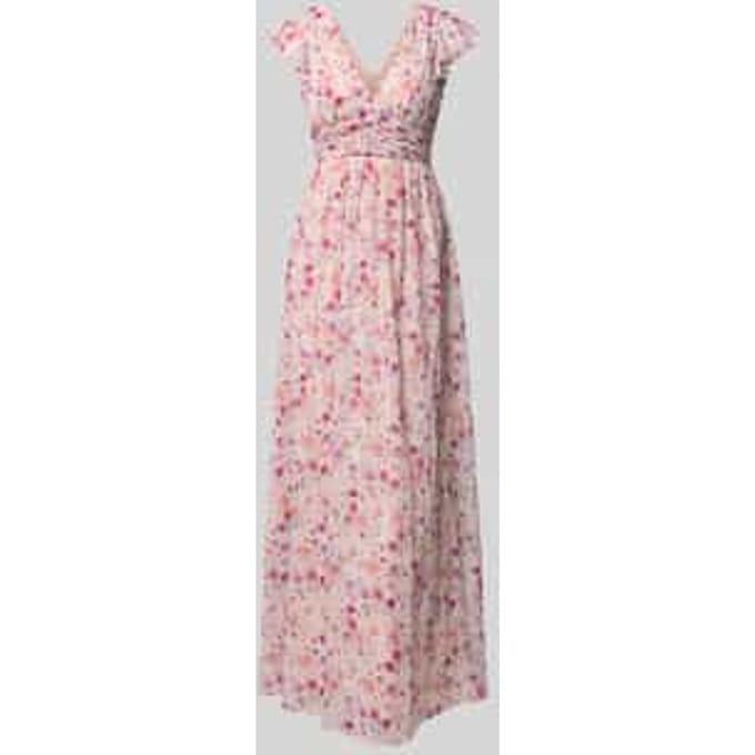 Avondjurk van chiffon met een florale all-over print