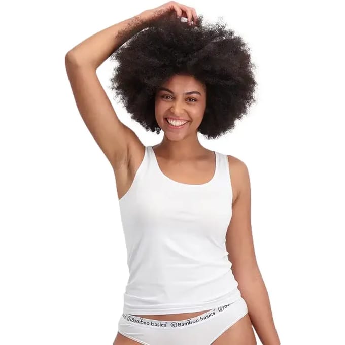 Comfortabel & Zijdezacht Bamboo Basics Singlets Anna (2-pack) - Wit - L