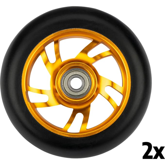 Black Dragon Stuntstep Wielen Set - Spoked Alu - Goud/Zwart