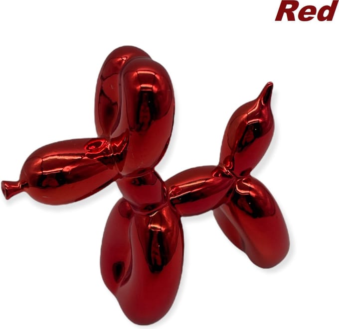 Power Escorts - Desing Beeldje Hondje Red - Beeldje Hond - Beeld Hond - Rood - 100x 100mm - Klein